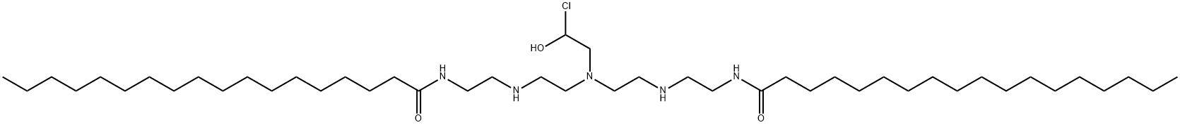 N,N'-[[(2-chloro-2-hydroxyethyl)imino]bis(ethane-1,2-diyliminoethane-1,2-diyl)]distearamide Structure