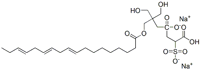 disodium 4-[2,2-bis(hydroxymethyl)-3-[(1-oxooctadeca-9,12,15-trienyl)oxy]propyl] 2-sulphonatosuccinate Structure