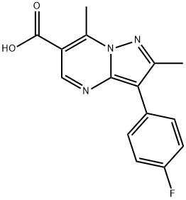 3-(4-FLUOROPHENYL)-2,7-DIMETHYL-PYRAZOLO[1,5-A]PYRIMIDINE-6-CARBOXYLIC ACID 구조식 이미지