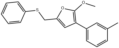 2-메톡시-5-페닐설파닐메틸-3-M-톨릴-푸란 구조식 이미지