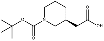 (S)-3-CARBOXYMETHYL-PIPERIDINE-1-CARBOXYLIC ACID TERT-BUTYL ESTER Structure