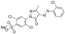 sodium 2,5-dichloro-4-[4-[(2-chlorophenyl)azo]-4,5-dihydro-3-methyl-5-oxo-1H-pyrazol-1-yl]benzenesulphonate 구조식 이미지
