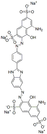 5-amino-3-[[4-[5-[(8-amino-1-hydroxy-3,6-disulpho-2-naphthyl)azo]-1H-benzimidazol-2-yl]phenyl]azo]-4-hydroxynaphthalene-2,7-disulphonic acid, sodium salt Structure