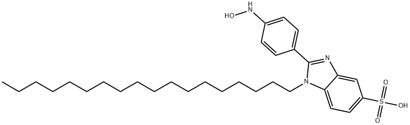 2-[4-(hydroxyamino)phenyl]-1-octadecyl-1H-benzimidazole-5-sulphonic acid Structure