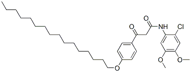 N-(2-클로로-4,5-디메톡시페닐)-3-[p-(헥사데실옥시)페닐]-3-옥소프로피온아미드 구조식 이미지