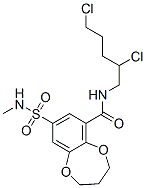 N-(2,5-dichloropentyl)-3,4-dihydro-8-(N-methylsulphamoyl)-2H-1,5-benzodioxepin-6-carboxamide Structure
