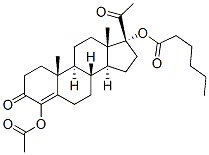 4,17-dihydroxypregn-4-ene-3,20-dione 4-acetate 17-hexanoate  구조식 이미지