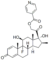 9-fluoro-11beta,17,21-trihydroxy-16beta-methylpregna-1,4-diene-3,20-dione 21-isonicotinate 구조식 이미지