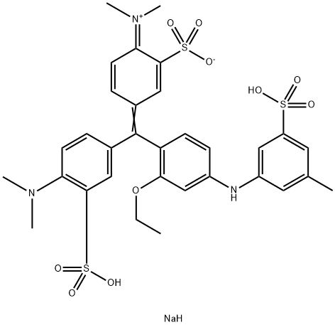 dihydrogen [4-[[4-(dimethylamino)-3-sulphonatophenyl][2-ethoxy-4-(2-sulphonato-p-toluidino)phenyl]methylene]-2-sulphonatocyclohexa-2,5-dien-1-ylidene]dimethylammonium, disodium salt Structure