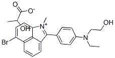 6-bromo-2-[4-[ethyl(2-hydroxyethyl)amino]phenyl]-1-methylbenz[cd]indolium lactate Structure