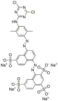 tetrasodium 4-[[4-[[4-[(4,6-dichloro-1,3,5-triazin-2-yl)amino]-2,5-dimethylphenyl]azo]-6-sulphonato-1-naphthyl]azo]naphthalene-1,3,6-trisulphonate 구조식 이미지