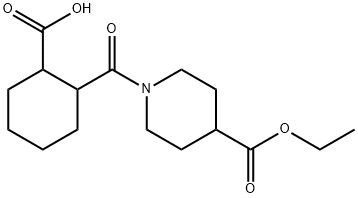 2-{[4-(ethoxycarbonyl)-1-piperidinyl]carbonyl}cyclohexanecarboxylic acid Structure