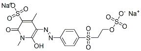 1,2-dihydro-6-hydroxy-1,4-dimethyl-2-oxo-5-[[4-[[2-(sulphooxy)ethyl]sulphonyl]phenyl]azo]pyridine-3-sulphonic acid, sodium salt 구조식 이미지