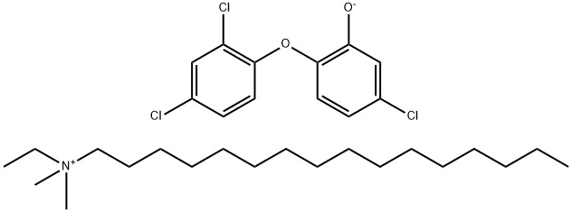 에틸헥사데실디메틸암모늄5-클로로-2-(2,4-디클로로페녹시)페놀레이트 구조식 이미지