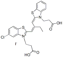 3-(2-carboxyethyl)-2-[2-[[3-(2-carboxyethyl)-3H-benzothiazol-2-ylidene]methyl]but-1-enyl]-5-chlorobenzothiazolium iodide Structure