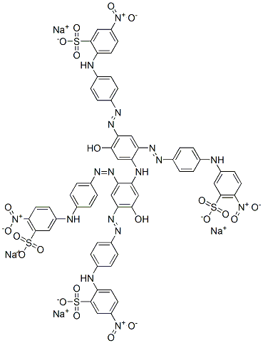 tetrasodium 3,3'-[iminobis[[4-hydroxy-5-[[4-[(4-nitro-2-sulphonatophenyl)amino]phenyl]azo]-2,1-phenylene]azo-4,1-phenyleneimino]]bis[6-nitrobenzenesulphonate] 구조식 이미지