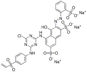 5-[[4-chloro-6-[[4-(vinylsulphonyl)phenyl]amino]-1,3,5-triazin-2-yl]amino]-4-hydroxy-3-[(2-sulphophenyl)azo]naphthalene-2,7-disulphonic acid, sodium salt Structure