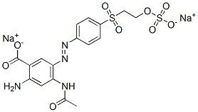 4-아세트아미도-5-[[4-[[2-(설포옥시)에틸]설포닐]페닐]아조]안트라닐산,나트륨염 구조식 이미지