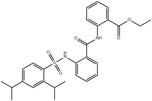ethyl N-[[2-(2,4-diisopropylbenzenesulphonylamino)]benzoyl]anthranilate Structure