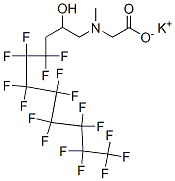 칼륨N-(4,4,5,5,6,6,7,7,8,8,9,9,10,10,11,11,11-헵타데카플루오로-2-히드록시운데실)-N-메틸글리시네이트 구조식 이미지