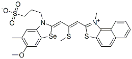 2-[3-[6-methoxy-5-methyl-3-(3-sulphonatopropyl)-3H-benzoselenazol-2-ylidene]-2-(methylthio)-1-propenyl]-1-methylnaphtho[1,2-d]thiazolium Structure