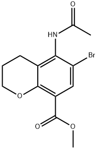 Methyl6-bromo-5-acetamido-3,4-dihydro-2H-1-benzopyran-8-carboxylate Structure