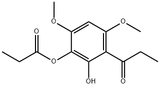 1-[2-Hydroxy-4,6-diMethoxy-3-(1-oxopropoxy)phenyl]-1-propanone 구조식 이미지