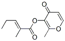 2-methyl-4-oxo-4H-pyran-3-yl 2-methyl-pent-2-en-1-oate Structure