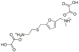 [5-[[(2-ammonioethyl)thio]methyl]furfuryl]dimethylammonium di(hydrogen oxalate) Structure