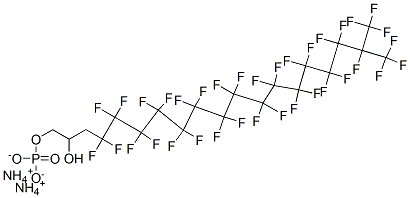 diammonium 4,4,5,5,6,6,7,7,8,8,9,9,10,10,11,11,12,12,13,13,14,14,15,15,16,16,17,17,18,19,19,19-dotriacontafluoro-2-hydroxy-18-(trifluoromethyl)nonadecyl phosphate  Structure