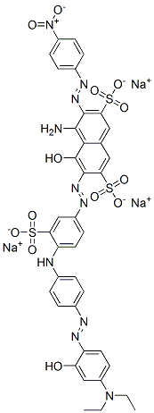 4-amino-6-[[4-[[4-[[4-(diethylamino)-2-hydroxyphenyl]azo]phenyl]amino]-3-sulphophenyl]azo]-5-hydroxy-3-[(4-nitrophenyl)azo]naphthalene-2,7-disulphonic acid, sodium salt 구조식 이미지