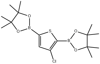 2,2'-(3-Chlorothiophene-2,5-diyl)bis(4,4,5,5-tetramethyl-1,3,2-dioxaborolane) 구조식 이미지