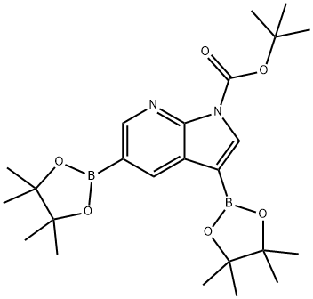 t-Butyl 3,5-bis(4,4,5,5-tetramethyl-1,3,2-dioxaborolan-2-yl)-1h-pyrrolo[2,3-b]pyridine-1-carboxylate95% 구조식 이미지