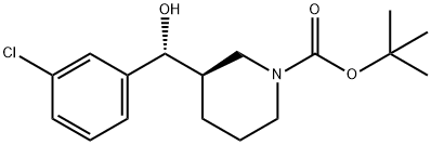 1-Piperidinecarboxylic acid, 3-[(R)-(3-chlorophenyl)hydroxyMethyl]-, 1,1-diMethylethyl ester, (3R)- Structure