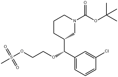 3-[(3-Chloro-phenyl)-(2-methanesulfonyloxy-ethoxy)-methyl]-piperidine-1-carboxylic acid tert-butyl ester Structure