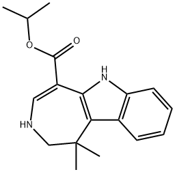 아제피노[4,5-b]인돌-5-카르복실산,1,2,3,6-테트라히드로-1,1-디메틸-,1-메틸에틸에스테르 구조식 이미지
