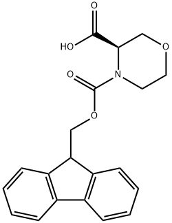 4-FMOC-3(R)-모르폴린카복실산 구조식 이미지