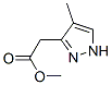 1H-Pyrazole-3-acetic  acid,  4-methyl-,  methyl  ester Structure