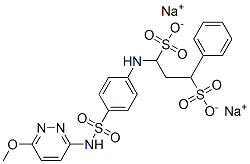 disodium 1-[[4-[[(6-methoxypyridazin-3-yl)amino]sulphonyl]phenyl]amino]-3-phenylpropane-1,3-disulphonate  Structure
