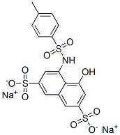 4-hydroxy-5-[[(p-tolyl)sulphonyl]amino]naphthalene-2,7-disulphonic acid, sodium salt Structure