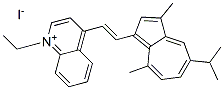 1-ethyl-4-[2-[5-isopropyl-3,8-dimethylazulen-1-yl]vinyl]quinolinium iodide Structure