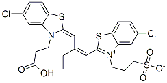 2-[2-[[3-(2-carboxyethyl)-5-chloro-3H-benzothiazol-2-ylidene]methyl]but-1-enyl]-5-chloro-3-(3-sulphonatopropyl)benzothiazolium Structure