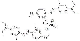 bis[6-[[4-(diethylamino)-o-tolyl]azo]-3-methoxy-1-methylpyridazinium] tetrachlorozincate(2-) 구조식 이미지