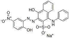 sodium 4-hydroxy-3-[(2-hydroxy-5-nitrophenyl)azo](phenylamino)naphthalene-2-sulphonate 구조식 이미지