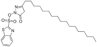 2-(3-heptadecyl-4,5-dihydro-5-oxo-1H-pyrazol-1-yl)benzothiazolesulphonic acid 구조식 이미지