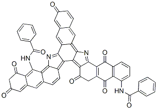 N,N'-(5,10,15,16,17,22,23,24-octahydro-5,10,15,17,22,24-hexaoxonaphth[2',3':6,7]indolo[2,3-c]dinaphtho[2,3-a:2',3'-i]carbazole-1,14-diyl)bis(benzamide)  Structure