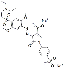 4-[[4-[[2-(diethylamino)ethyl]sulphonyl]-2,5-dimethoxyphenyl]azo]-4,5-dihydro-5-oxo-1-(4-sulphophenyl)-1H-pyrazole-3-carboxylic acid, sodium salt 구조식 이미지