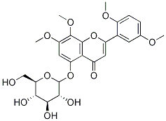 5-하이드록시-7,8,2′,5′-테트라메톡시플라본5-O-글루코시드 구조식 이미지