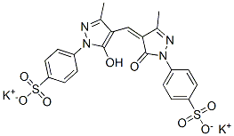 dipotassium p-[4,5-dihydro-4-[[5-hydroxy-3-methyl-1-(4-sulphonatophenyl)-1H-pyrazol-4-yl]methylene]-3-methyl-5-oxo-1H-pyrazol-1-yl]benzenesulphonate 구조식 이미지