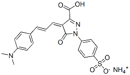 ammonium hydrogen 4-[3-[4-(dimethylamino)phenyl]allylidene]-4,5-dihydro-5-oxo-1-(4-sulphonatophenyl)-1H-pyrazole-3-carboxylate Structure